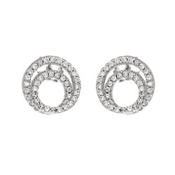 Серьги из серебра с фианитом (Арт.hl-e25e33-x-w-x-x-w)