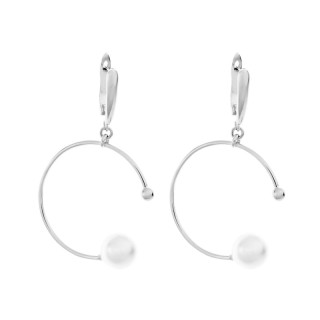 Серьги серебряные с жемчугом «Nautilus Flow» Fresh Jewelry (арт.PI-E01141-X-W-PS-X-X)