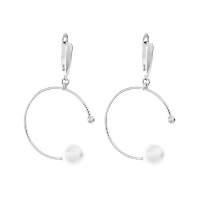 Серьги серебряные с жемчугом «Nautilus Flow» Fresh Jewelry (арт.PI-E01141-X-W-PS-X-X)