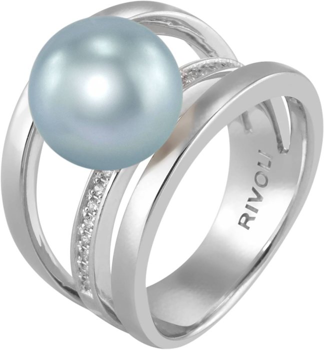 Кольцо из серебра с жемчугом и куб. цирконием (Арт.ahr-1-10-27-s)