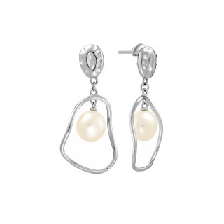 Серьги серебряные с жемчугом «Baroque Pearl» Fresh Jewelry (арт.PI-E427-12-X-W-PN-X-X)