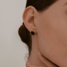 Серьги из золочёного серебра с ониксами (Арт.93-322-01915-1)