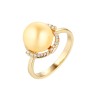 Кольцо серебряное с жемчугом и фианитами «Golden Pearl Glow» Fresh Jewelry (арт.PI-R02599-X-L-ST705-X-W)