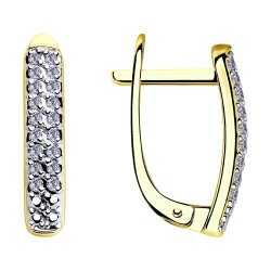 Серьги из желтого золота с бриллиантами (Арт.1021306-2)