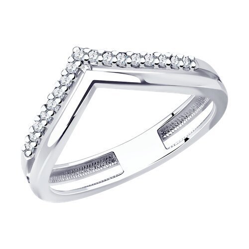 Кольцо из серебра с фианитом «Геометрия сияния» Соколов (арт.94-110-01595-2)