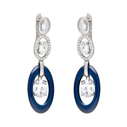 Серьги из серебра с кварцем и керамикой (Арт.tc-e00069-vl-w-w-x-w)