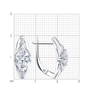 Серьги серебряные с фианитом «Сияние грации» SOKOLOV (арт.94-120-00019-1)