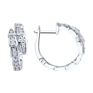 Серьги из серебра с фианитами «Ледяной каскад» Соколов (арт.94-120-02299-1)
