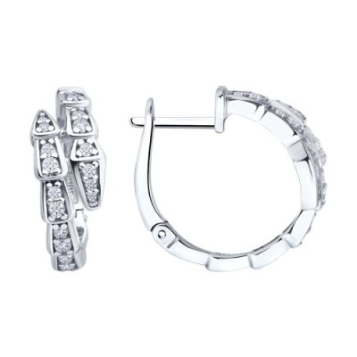 Серьги из серебра с фианитами «Ледяной каскад» Соколов (арт.94-120-02299-1)
