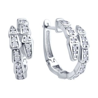 Серьги из серебра с фианитами «Ледяной каскад» Соколов (арт.94-120-02299-1)