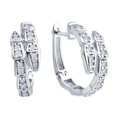 Серьги из серебра с фианитами «Ледяной каскад» Соколов (арт.94-120-02299-1)