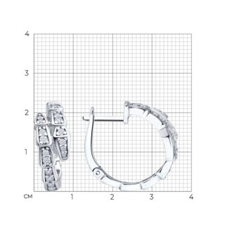 Серьги из серебра с фианитами «Ледяной каскад» Соколов (арт.94-120-02299-1)