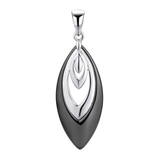 Кулон с керамикой из серебра «Городские Лепестки» Fresh Jewelry (арт.TC-P00588-B-W-X-X-X)