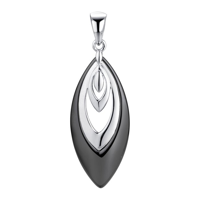 Кулон из серебра с керамикой (Арт.tc-p00588-b-w-x-x-x)