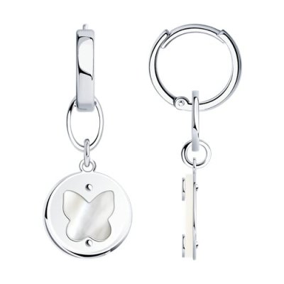 Серьги из серебра с перламутром (Арт.83020290)