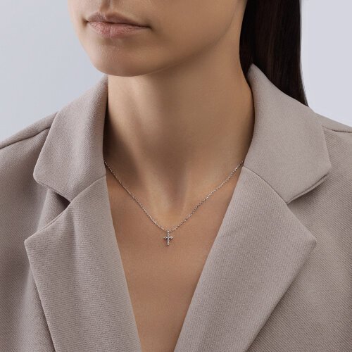 Колье из белого золота с бриллиантами (Арт.1070100)