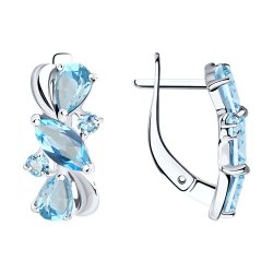 Серьги из серебра с топазами (Арт.92021801)