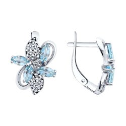 Серьги из серебра с топазами и фианитами (Арт.92022851)