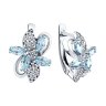 Серьги из серебра с топазами и фианитами (Арт.92022851)
