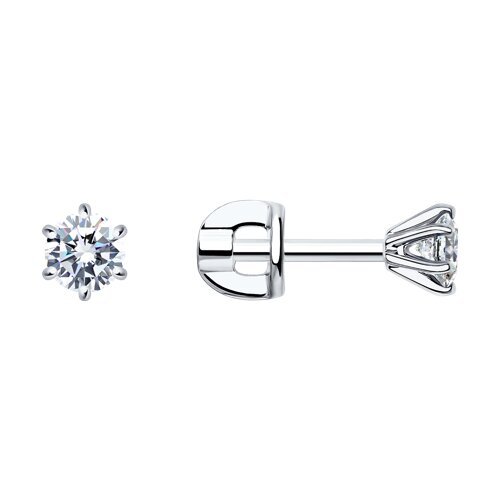 Серьги из белого золота с бриллиантами (Арт.1021860-3-66)