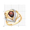 Кольцо из золочёного серебра с гранатом и фианитами (Арт.93-310-00545-1)