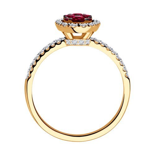 Кольцо из золота с бриллиантами и рубинами (Арт.4010689)