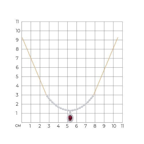 Колье из комбинированного золота с бриллиантами и рубином (Арт.4070037)