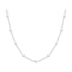 Колье из серебра с синтетическим жемчугом (Арт.94071331)