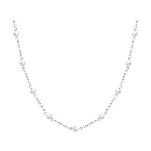 Колье из серебра с синтетическим жемчугом (Арт.94071331)