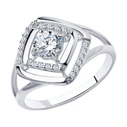 Кольцо из серебра с фианитами (Арт.94-110-00740-1)