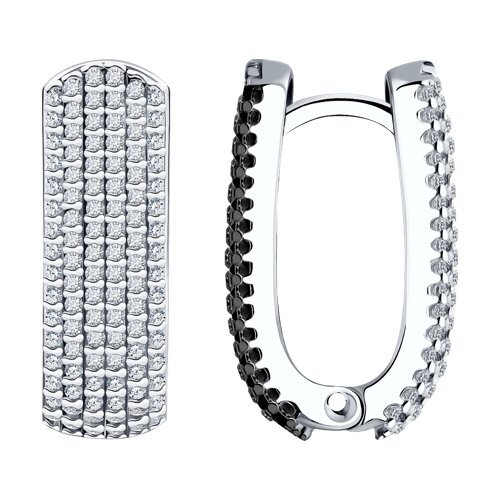Серьги из серебра с фианитами (Арт.94-120-01761-1)