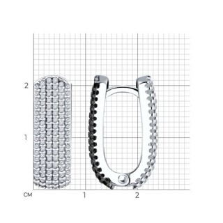 Серьги из серебра с фианитами «Сияние Линий» Соколов (арт.94-120-01761-1)