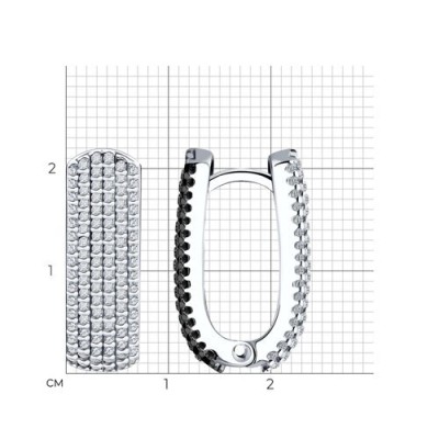 Серьги из серебра с фианитами «Сияние Линий» Соколов (арт.94-120-01761-1)