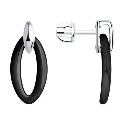Серьги из серебра с керамическими вставками (Арт.94-122-01307-2)