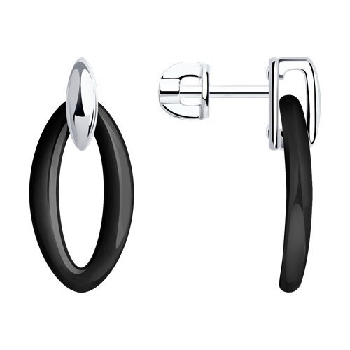 Серьги из серебра с керамическими вставками (Арт.94-122-01307-2)