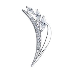 Брошь из серебра с фианитами (Арт.94-140-00669-1)