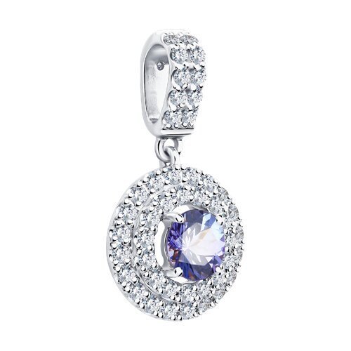 Подвеска из белого золота с бриллиантами и танзанитом (Арт.52-230-02771-2)