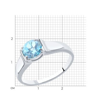 Кольцо из серебра с топазом «Небесный акцент» Соколов (арт.94-310-00628-1)