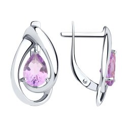 Серьги из серебра с аметистами (Арт.94-320-00594-3)
