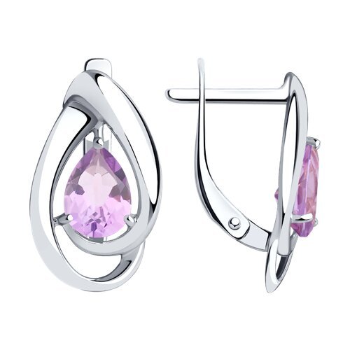 Серьги из серебра с аметистами (Арт.94-320-00594-3)