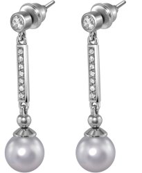 Серьги из серебра с жемчугом и кристаллом swarovski (Арт.aas-6-a-8-17-s)