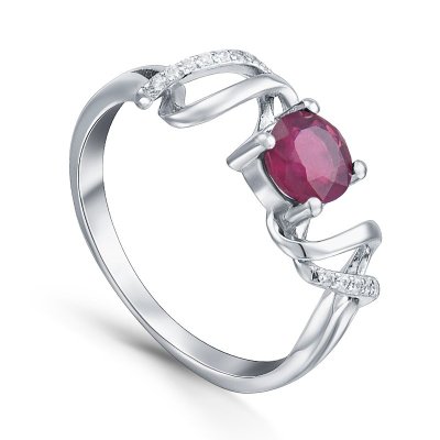 Кольцо Серебряные крылья (Арт.21knys1509-155_korundrub_kubcirkonii)