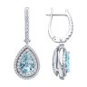 Серьги из белого золота с бриллиантами и аквамарином (Арт.6024464-3)