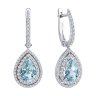 Серьги из белого золота с бриллиантами и аквамарином (Арт.6024464-3)