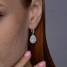 Серьги из белого золота с бриллиантами и аквамарином (Арт.6024464-3)