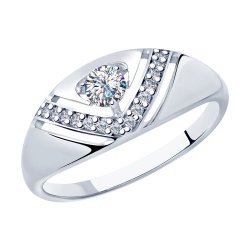 Кольцо из серебра с фианитами (Арт.94012879)