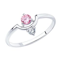 Кольцо из серебра с фианитами (Арт.94013488)