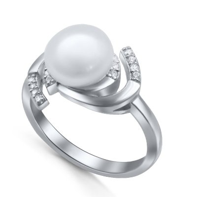 Кольцо Серебряные крылья (Арт.21qsilg00621a-19_zhemchugkult_kubcirkonii)