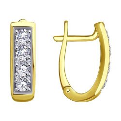 Серьги из желтого золота с фианитами (Арт.53-120-01854-1)