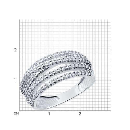 Кольцо из серебра с фианитами (Арт.94013846)